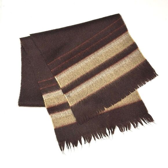 Men’s Wool Winter Scarf Chocolate Brown made in Uruguay - Picture 2 of 8
